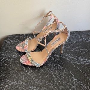 Rainbow Snake Print High Heels